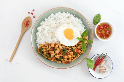 Thai Basil Chicken with Fried Egg